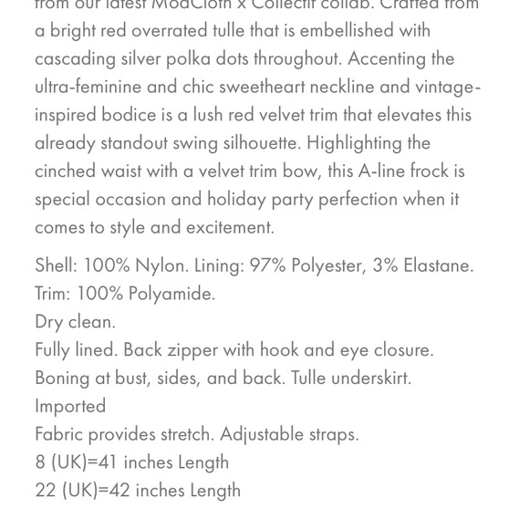 ModCloth Collectif Haute Holiday Party Swing Dress Red Crystals Embellished - Picture 6 of 7